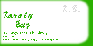 karoly buz business card